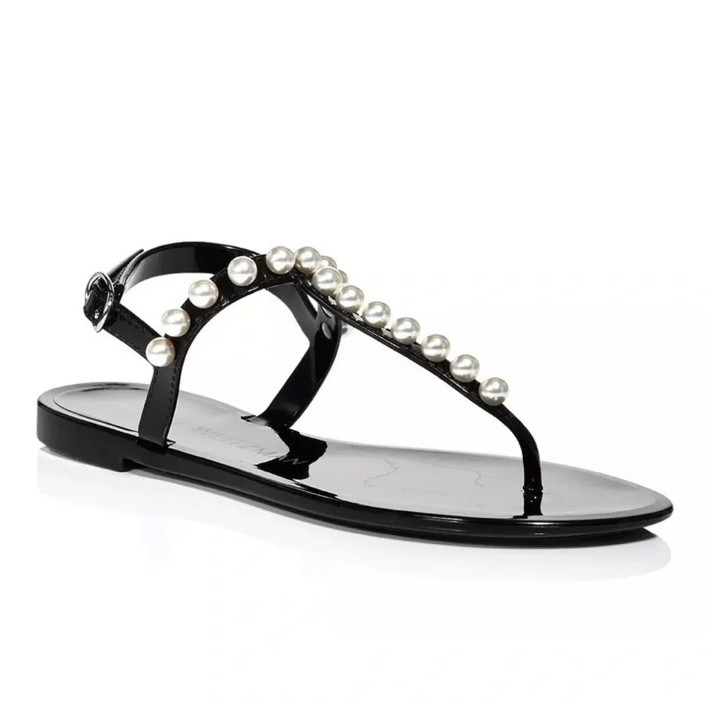 Stuart Weitzman Women's Goldie Embellished Jelly Sandals